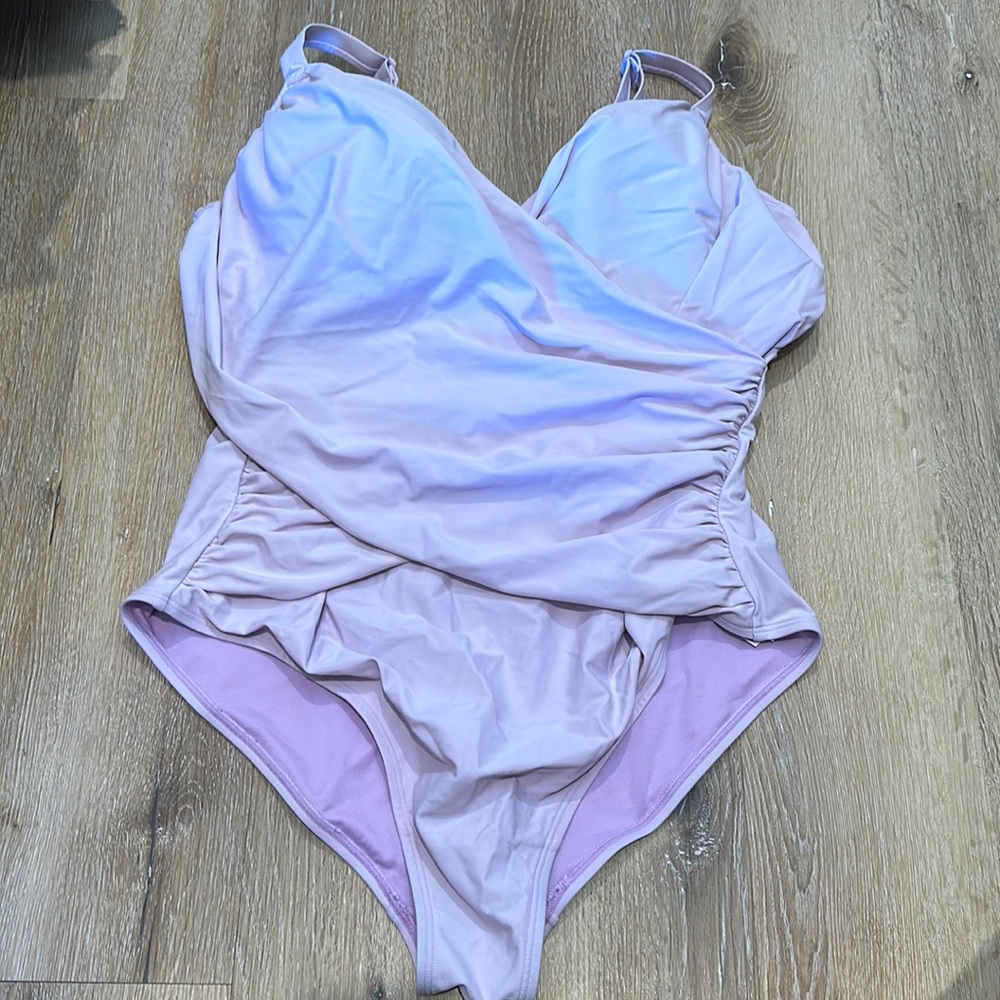 Lavender Plus Size One Piece Swimsuit